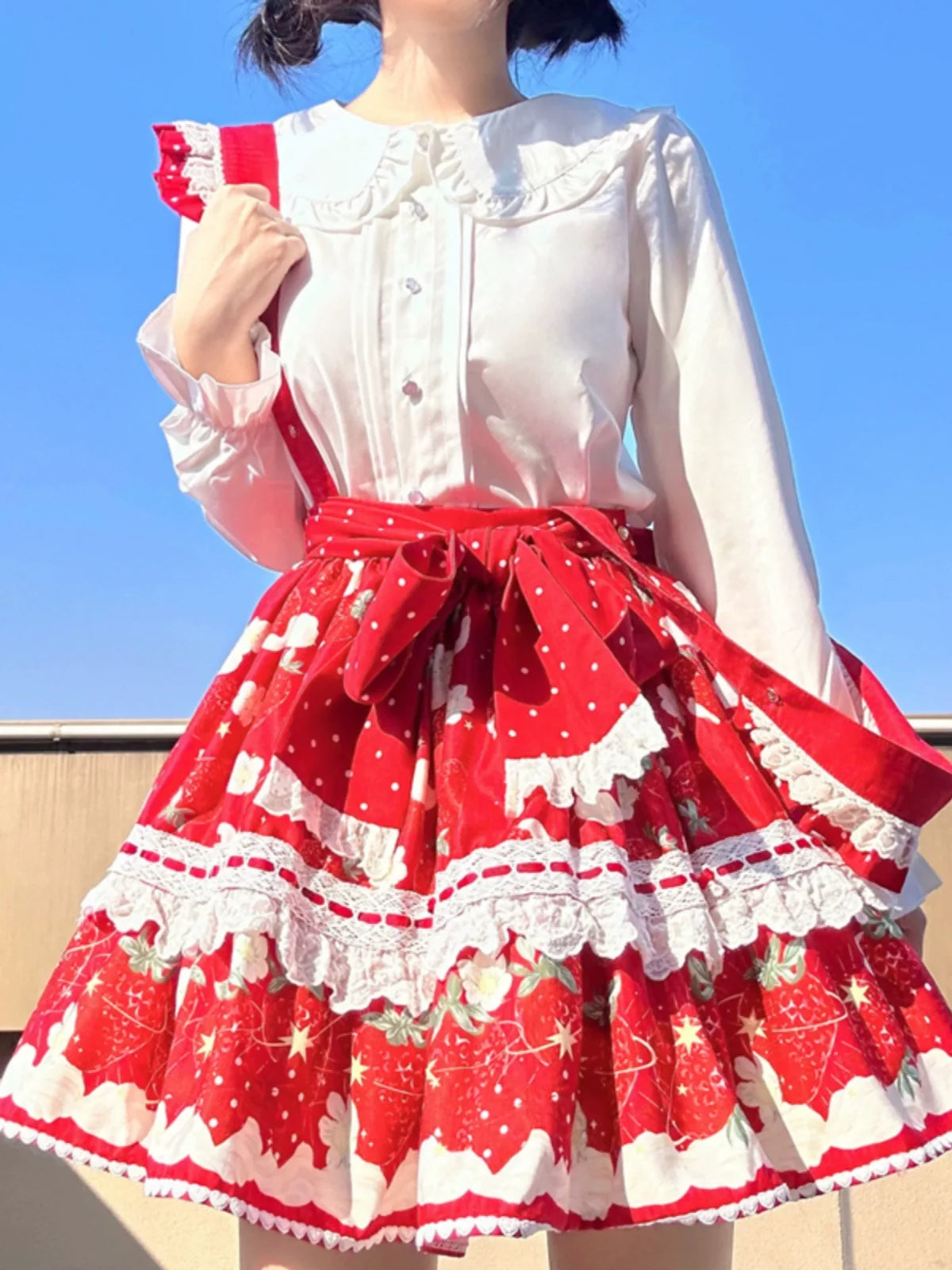 Niu Niu - Plus Size Lolita Shirt Long Sleeve - Doll Collar Blouse Innerwear