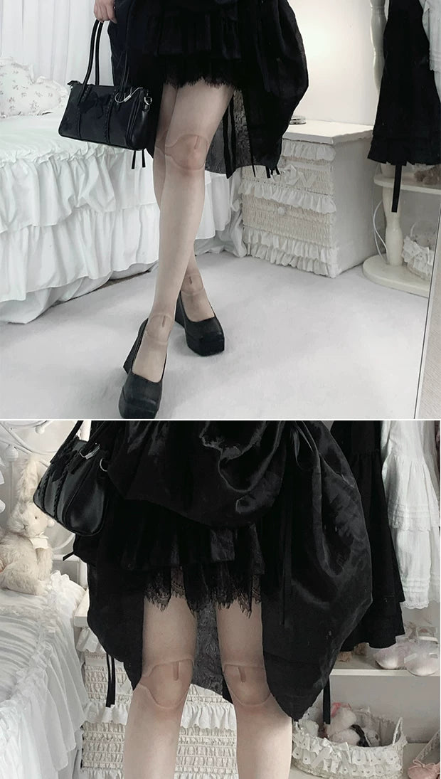 roji roji - Joint Doll - Printed Tights in Skin-Tone and Velvet Options