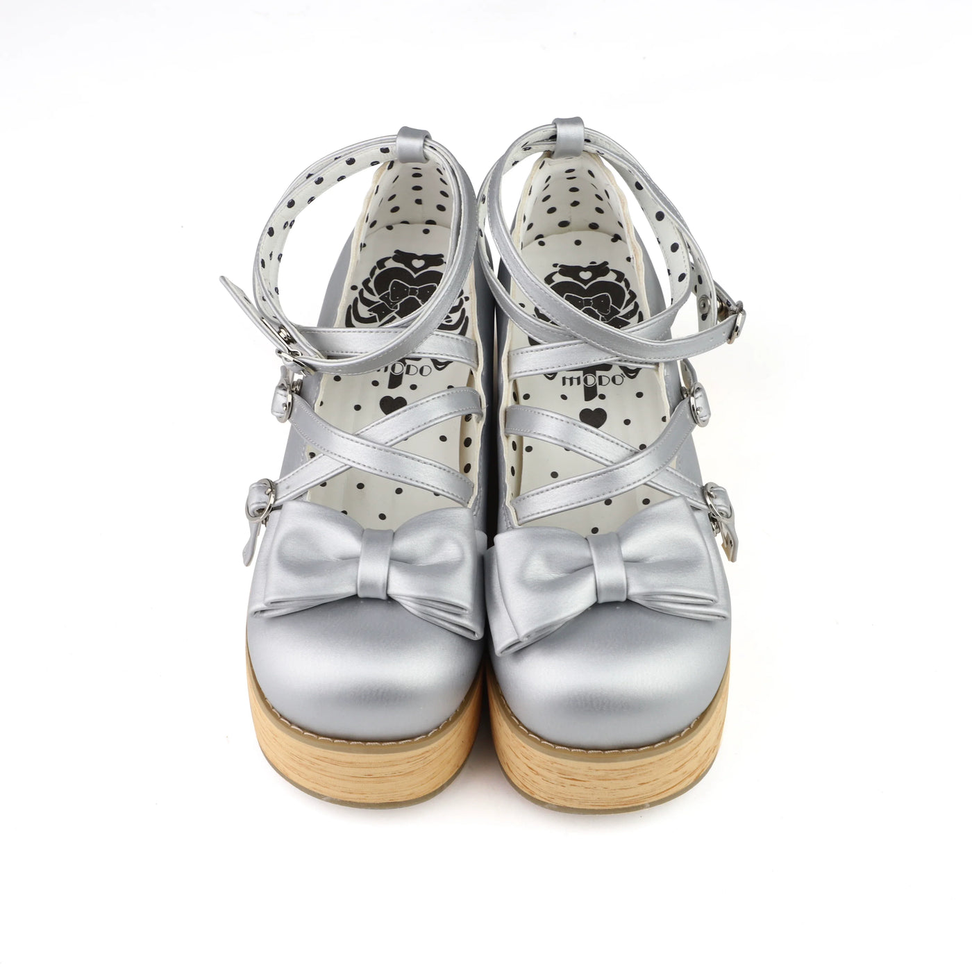 MODO - Sweet Lolita Pastel - Platform shoes with oversized bows and cross straps