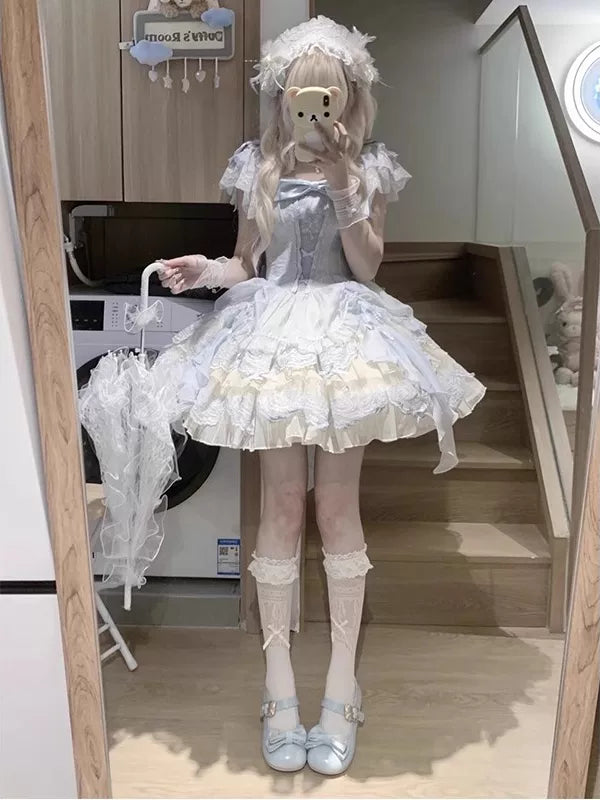 Creamy - Blue Swan Ballet Bride - JSK Dress with Chest Bow