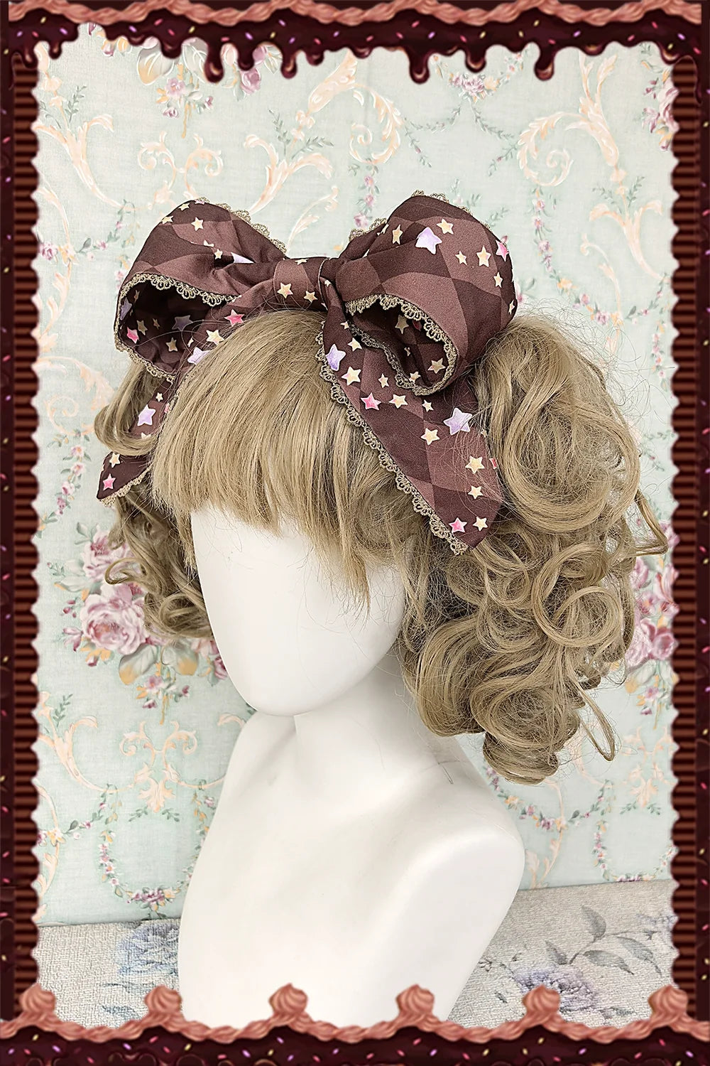 Cream Meow - Sweet Lolita JSK, Cat Print Coffee KC Only (one size / choose M) S