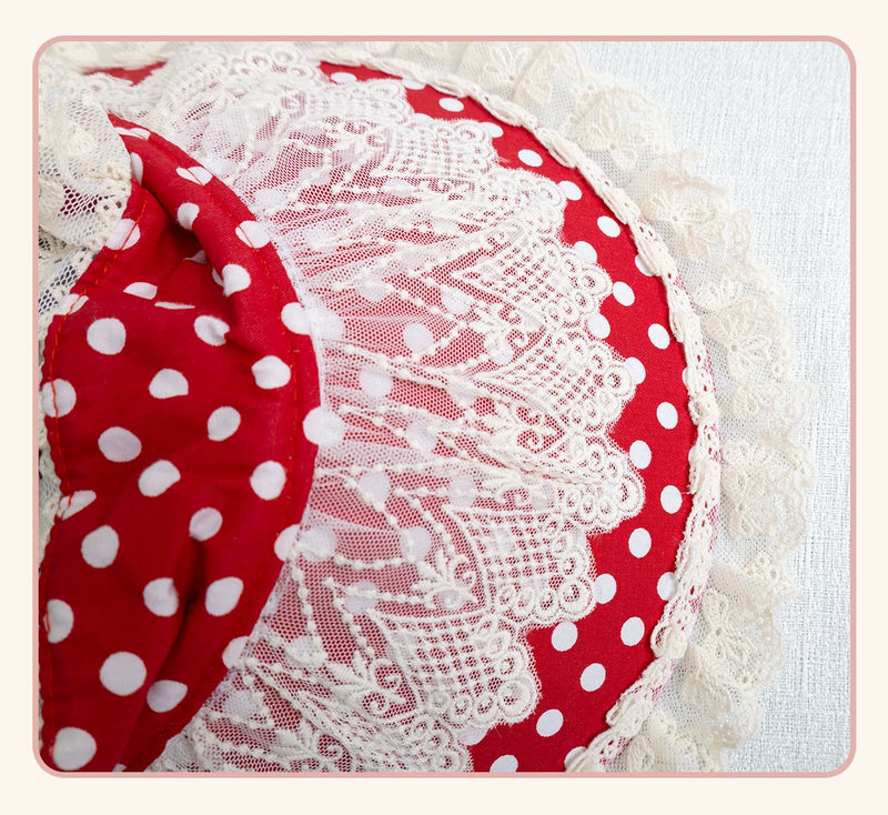 Stardust Rose - Strawberry Polka Dot - Six-Style Headwear Selection with Ice-Blue Ribbons