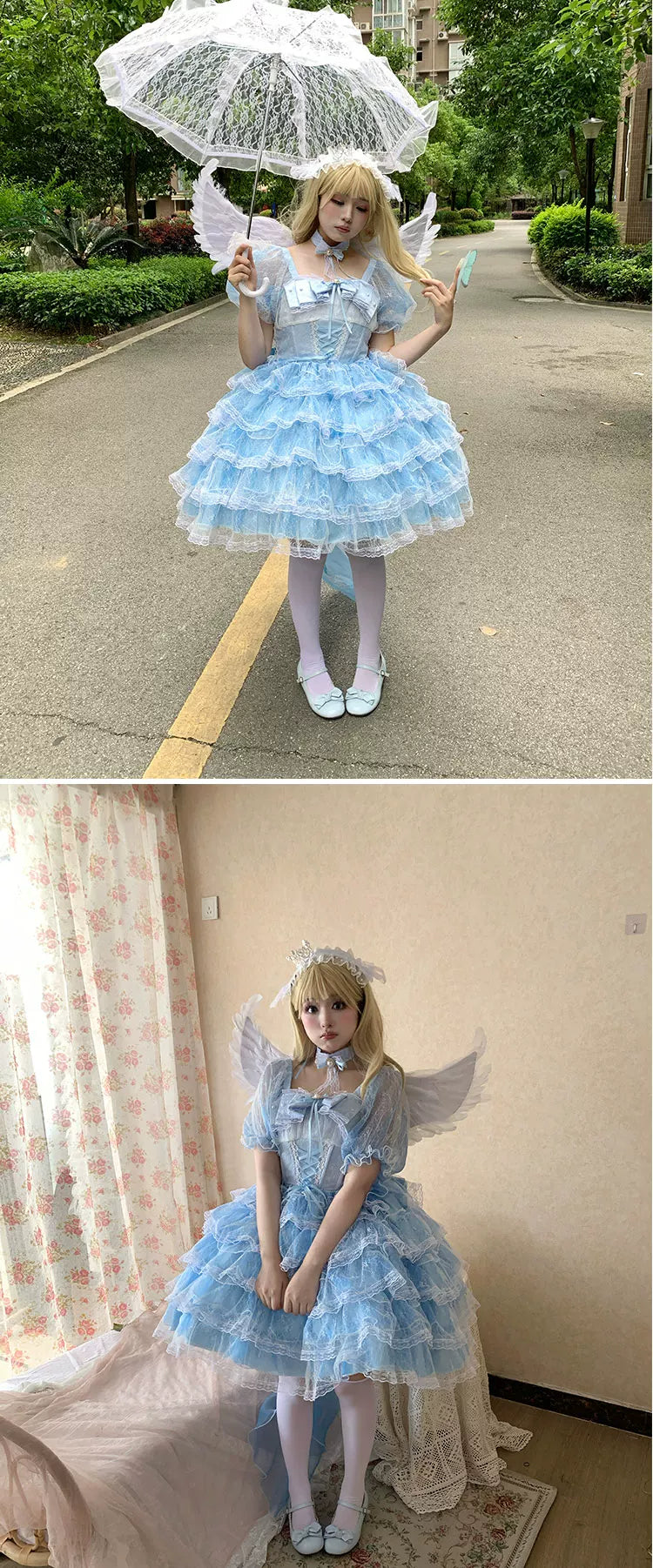 Daydream Whispers - 13th District - Lolita skirt with layered ruffles