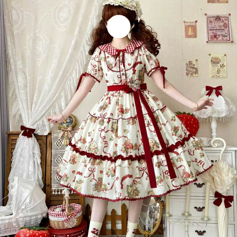 Yueele - Summer Rose Garden - Plus-Size Sweet Lolita OP Dress - detail view 8