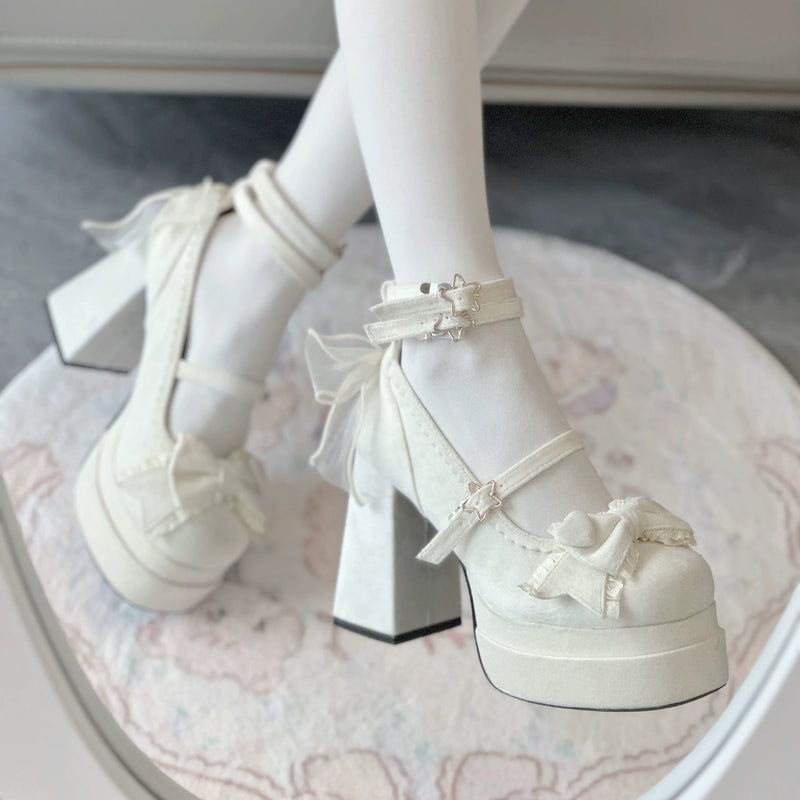 Aiyoki - Puff Party - Chunky Heel Shoes with Bow and Adjustable Straps - product detail 8