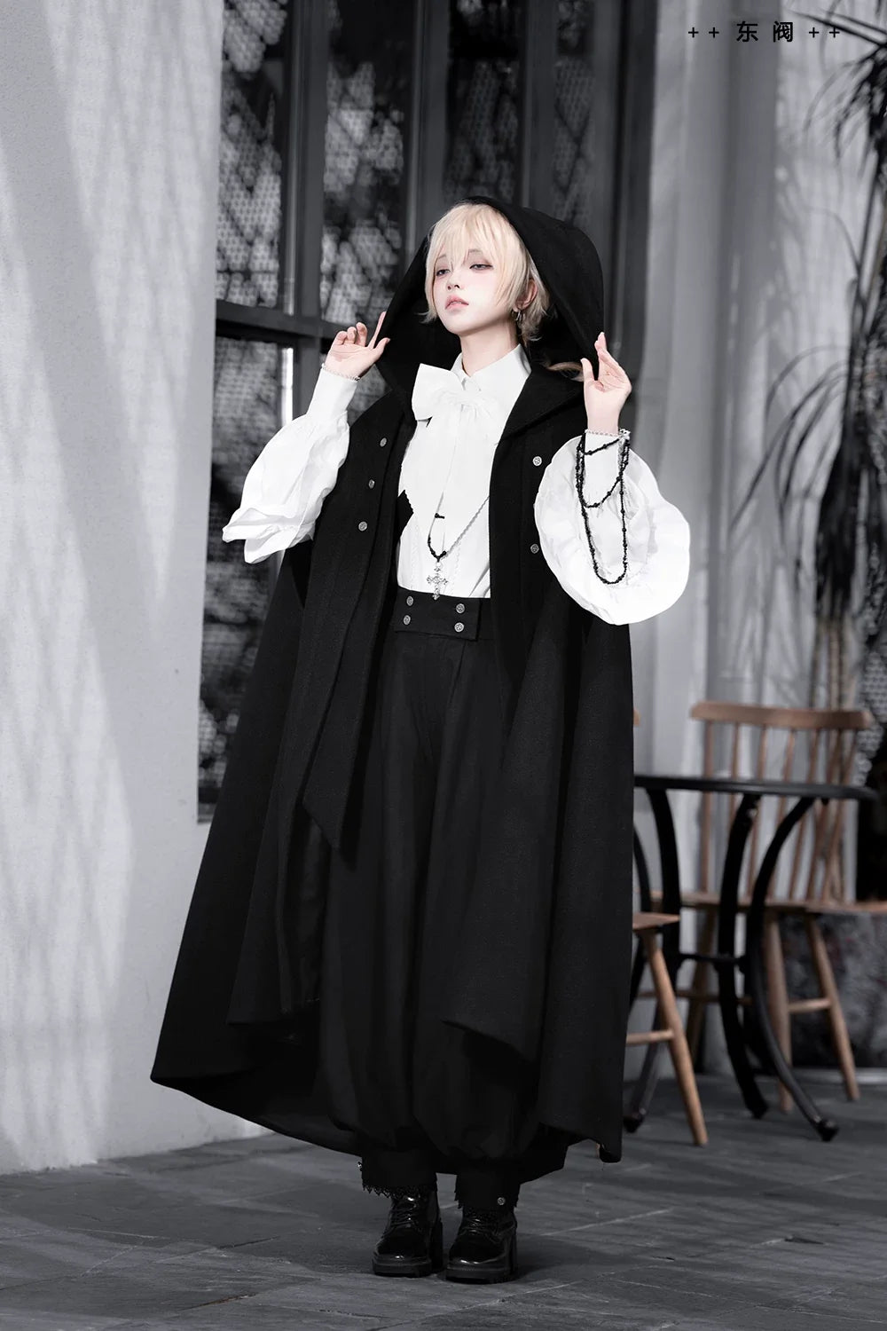 Princess Chronicles - Codename 003 - Ouji Lolita Shirt and Pants Set, Hooded Cape