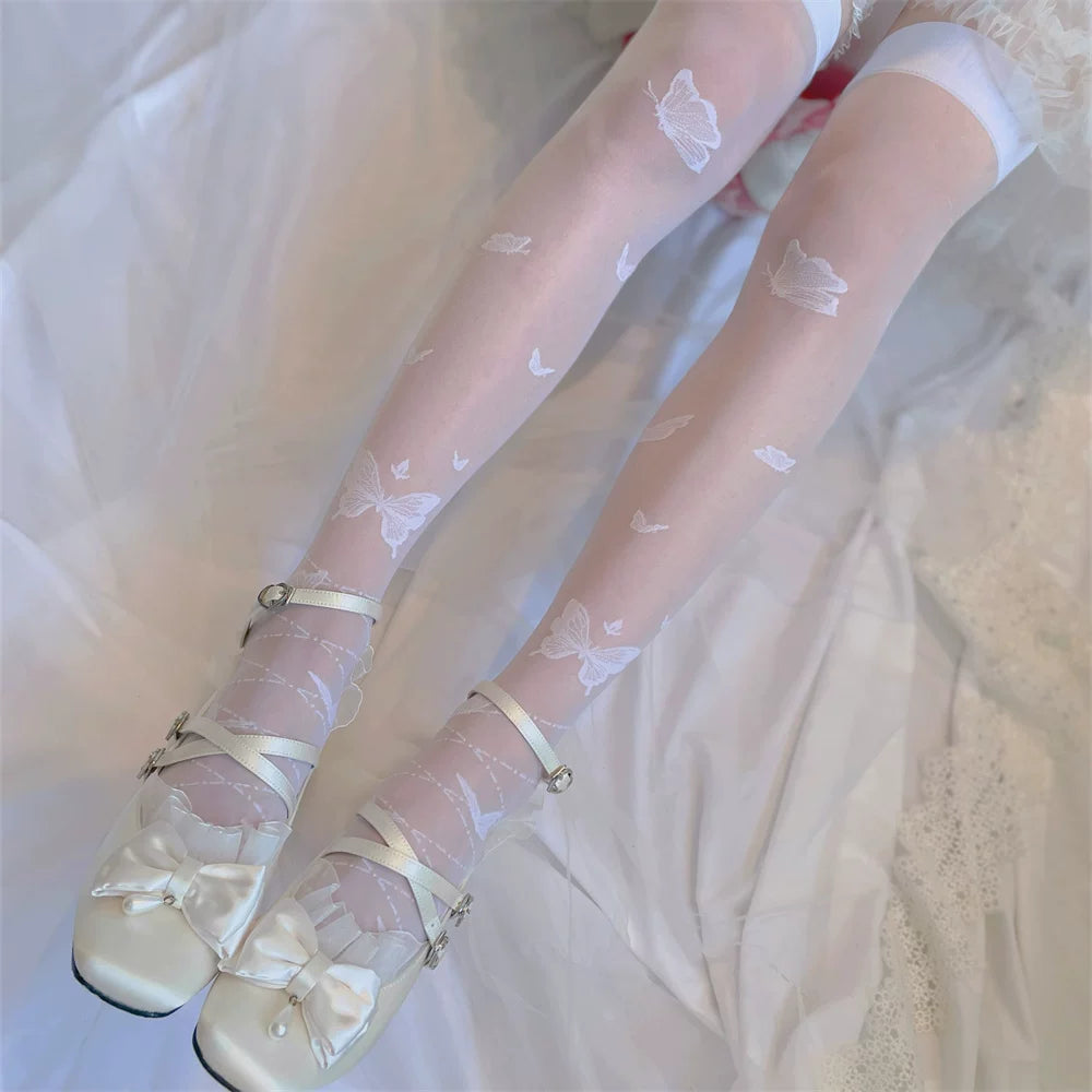 Fantasy Doll - Nirvana Butterfly - Over-the-Knee Socks with Butterfly Motifs