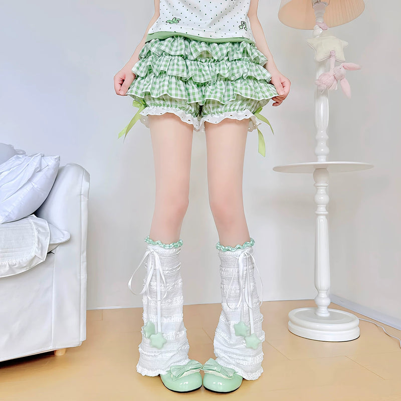 Handmade ribbon and lace Lolita leg warmers and socks - view 7