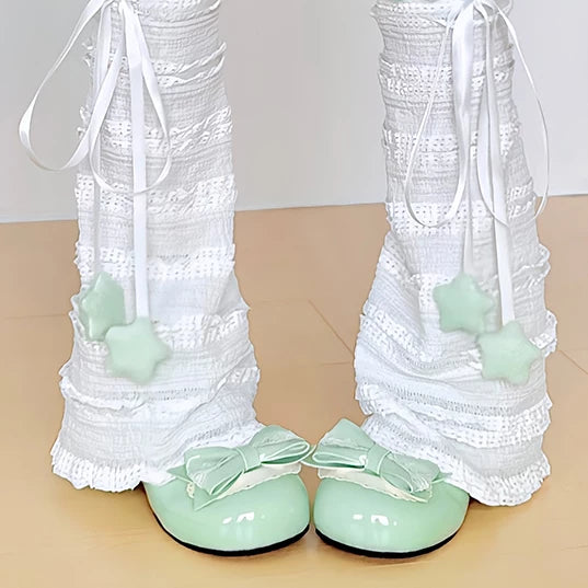 Handmade ribbon and lace Lolita leg warmers and socks - view 20