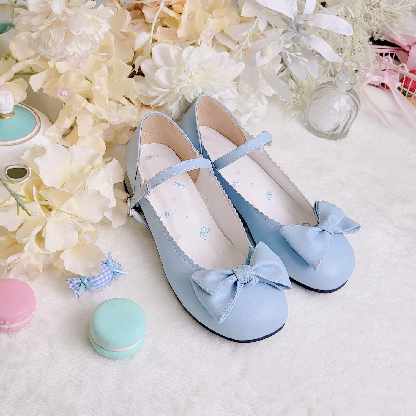 Sosic - Kawaii Lolita Bow Falt Shoes - Shoes