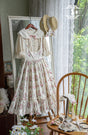 XS / ivory floral JSK