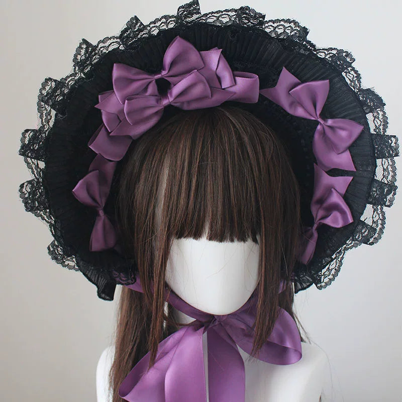 Deer Girl Handmade - Black Lace Ribbon - Black Lace Flat Hat Selection