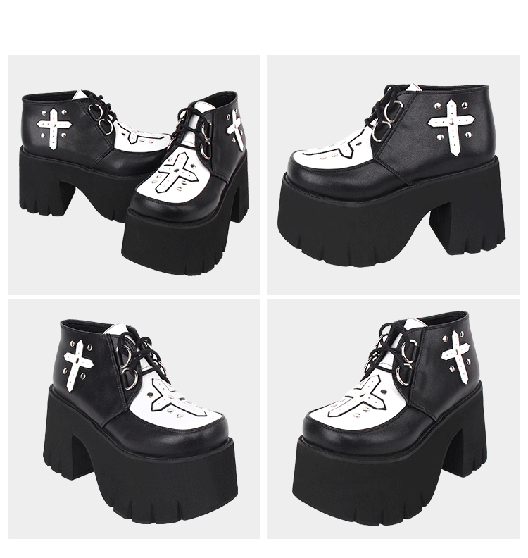 Angelic imprint - Gothic Lolita Cross Classic - Platform Shoes Shoes