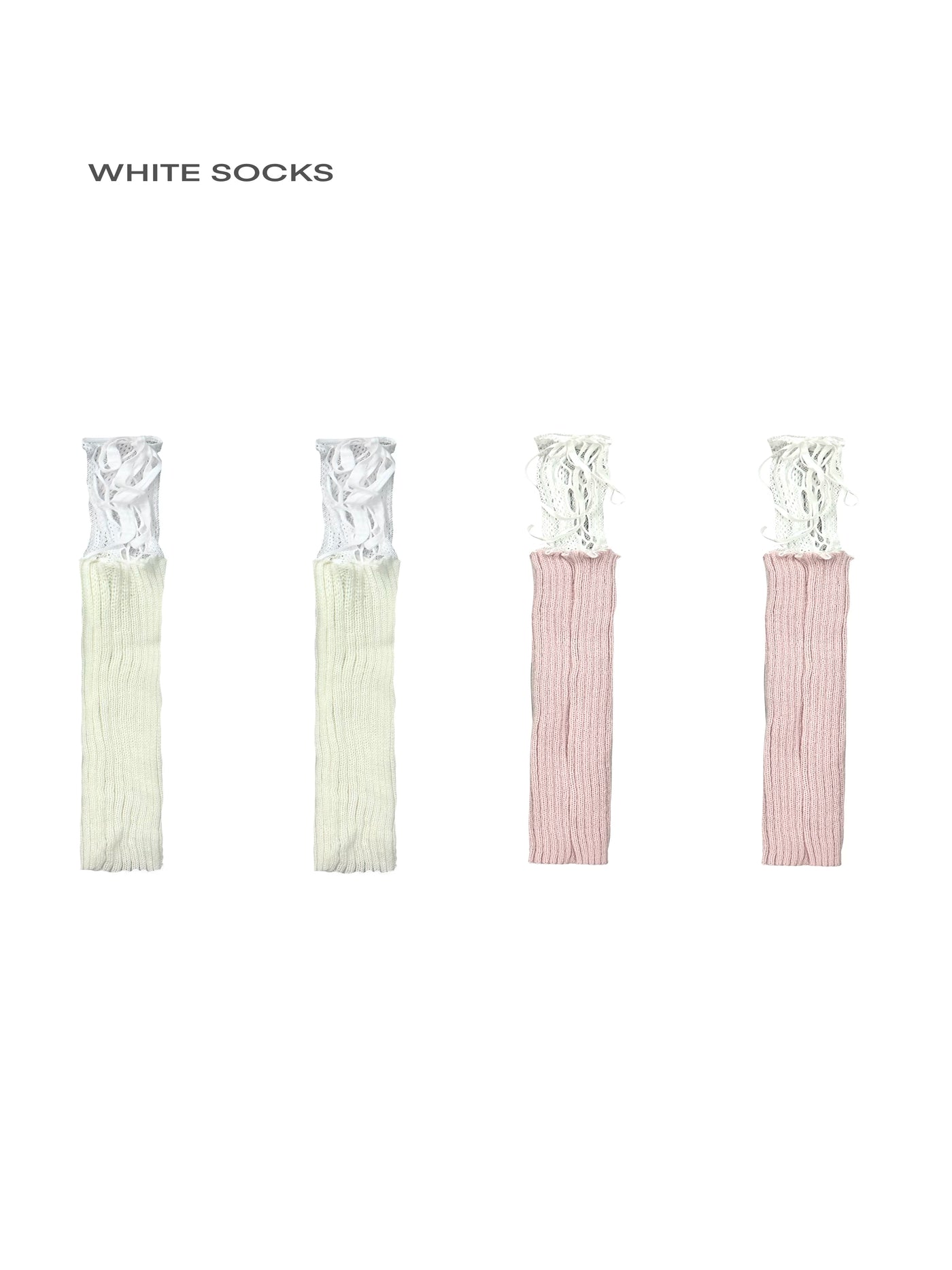 White Socks - Ballet Strap - Fishnet leg warmers with slouch cuffs