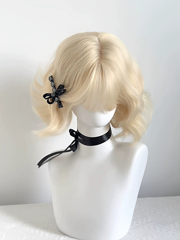 short blonde wool-curl Lolita wig - view 1