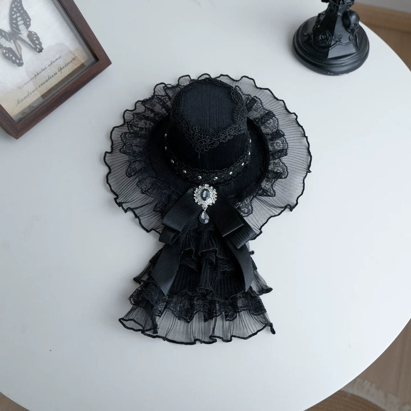 With PUJI - Night Raven - Gothic Lolita JSK Dress detail view 14