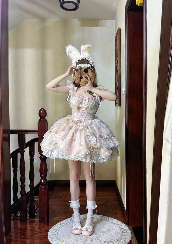 Qianmu Original - Anna's Ball - Balletcore Lolita Jumper Skirt