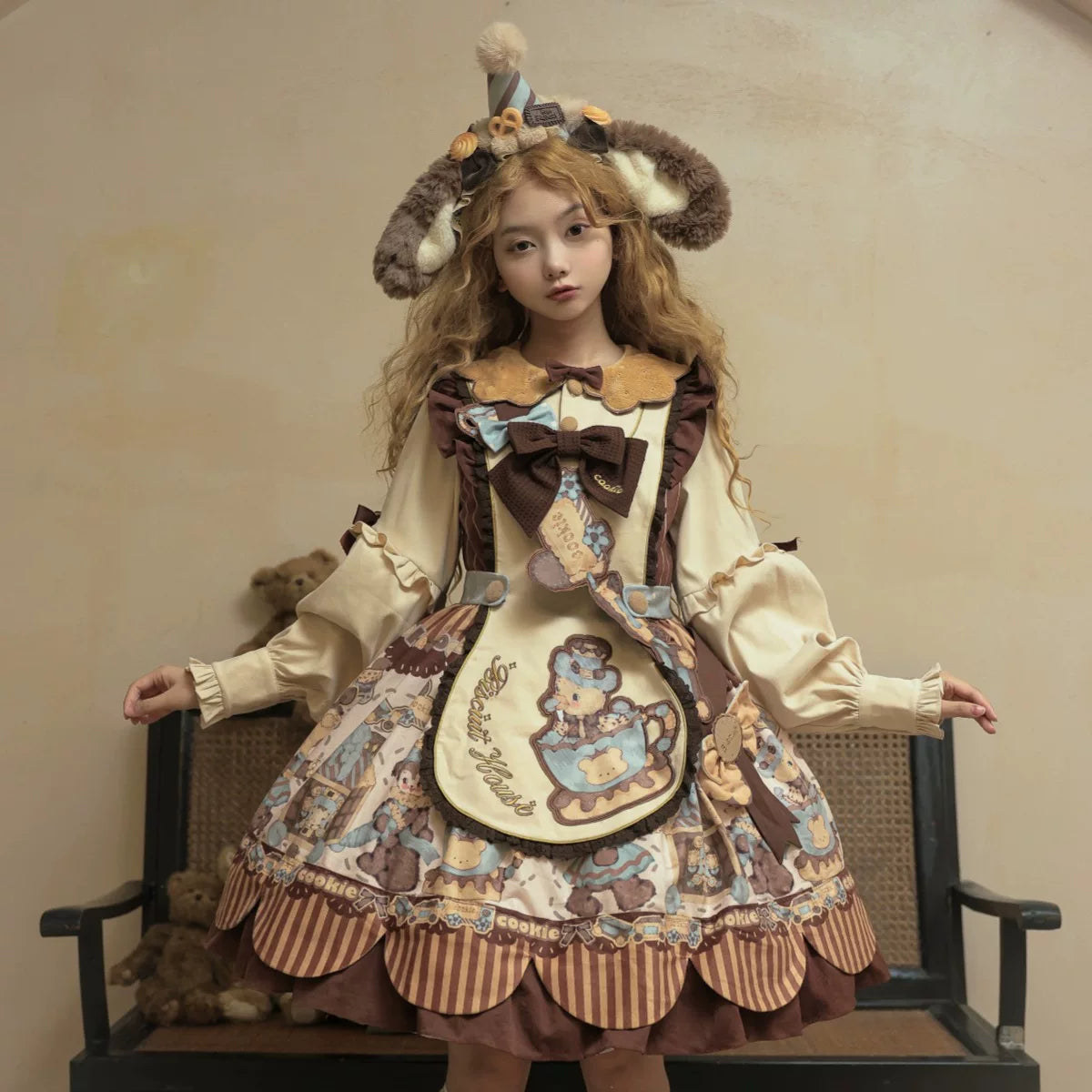 Star Fantasy - Bear Cookie - OP, JSK and Suspender Dress Options with a Bear Cookie Print