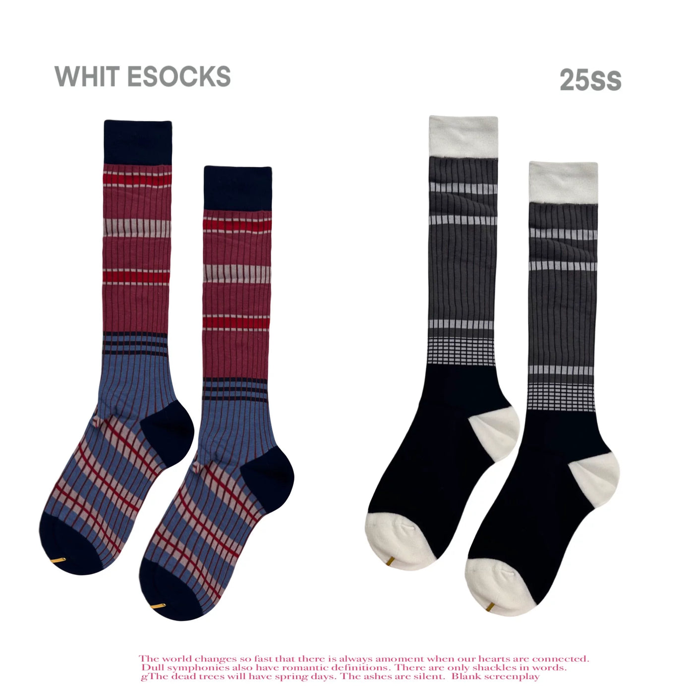 White Socks - Retro Color-Block - Mid-Calf Striped Socks in Single or Multi-Pair Packs