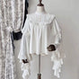 White princess-sleeve top (excluding drool bib) / S recommended for 80-95 jin