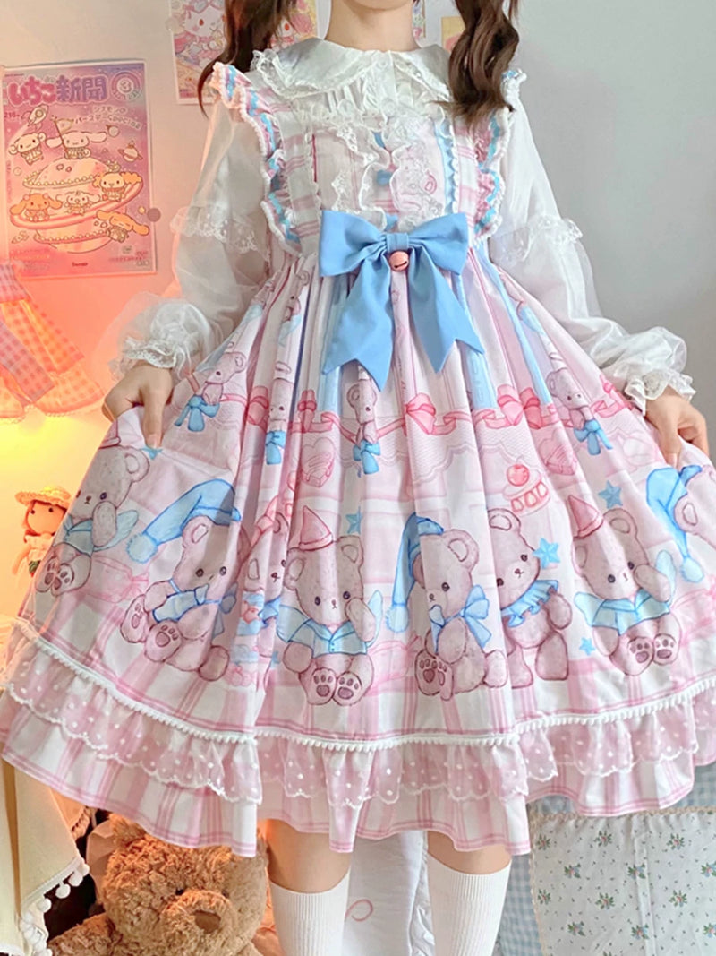 Yueele - Teddy Tea Party - Plus-Size Lolita Outfit Set - detail view 4