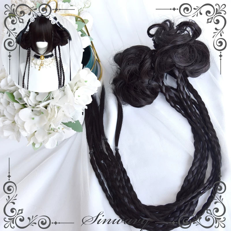 Sinwavy natural black clip-on Lolita ponytail set - view 14