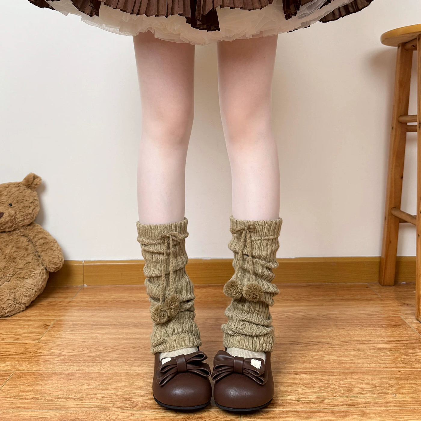 Chubby Bear Tales - Coffee & Khaki Collection - Decorative Slouch Sock Covers