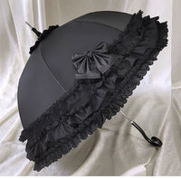 Marque Indépendante - Ruffle et Birdcage - Parapluies Multi-Styles avec Bords en Dentelle - Mangeoire à oiseaux, en forme d'arche, noire / avec revêtement