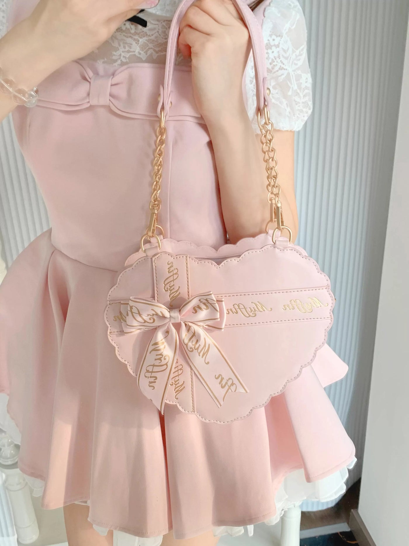 Lolita - Sweet Lolita Heart Bow Bag - Individually Selectable Lolita