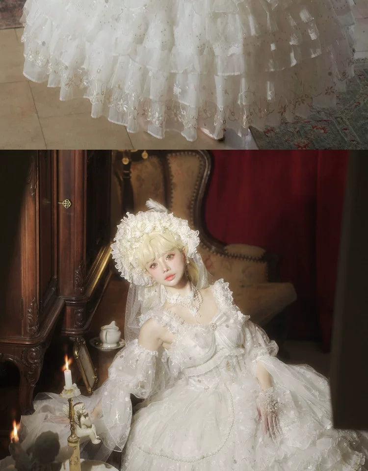 Maoxi Xiaoxiannu Lolita - Dream Waltz - White chiffon JSK dress