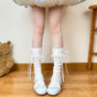 White socks with blue bow / One Size