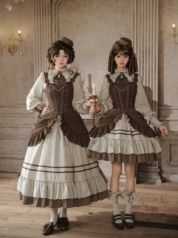 With PUJI - At Sunset - Lolita OP Dress, Ruffle Trim & Detachable Styling product view