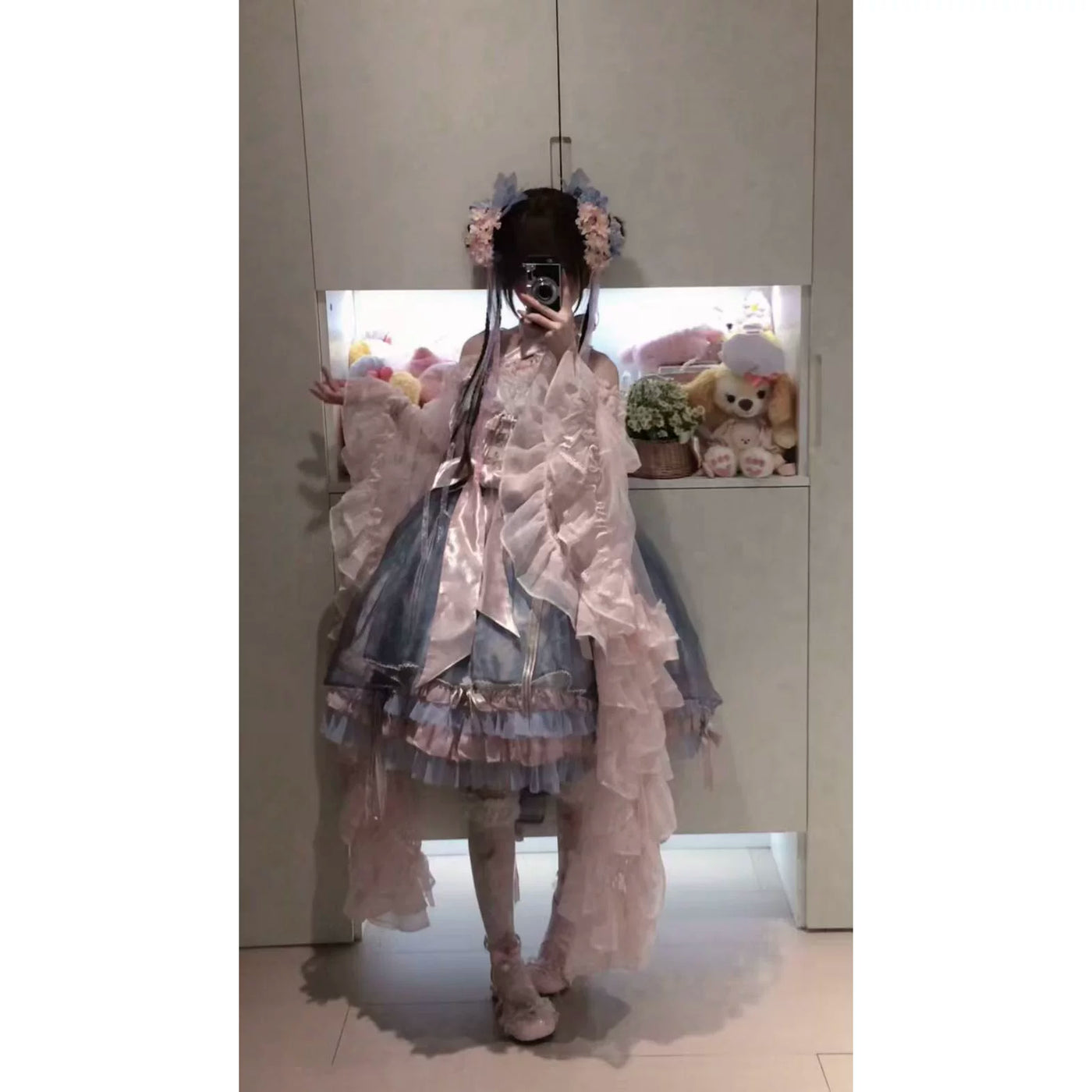 AF Butterfly Wing dotted-tulle Lolita blouse - model view 4