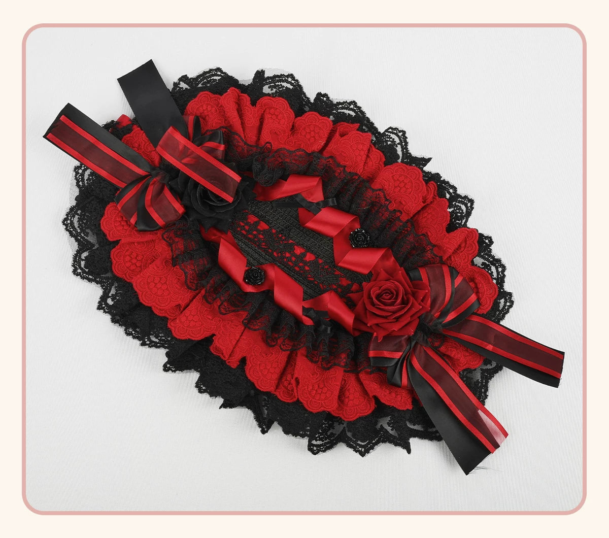Stardust Rose - Rose Covenant - Lolita Accessories with Red Roses and Black Lace
