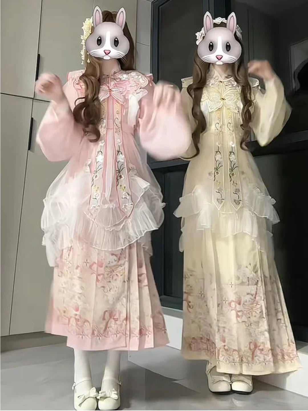 Creamy - Han-Yang Fusion - 8-Piece Lolita Set with Pipa Sleeves and Mamian Skirt