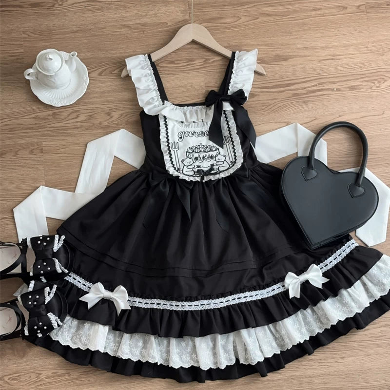 Lady Han Bear Sweetheart JSK dress by Lolita Fetch featuring a cute, sweet design with bear motifs and a charming silhouette.