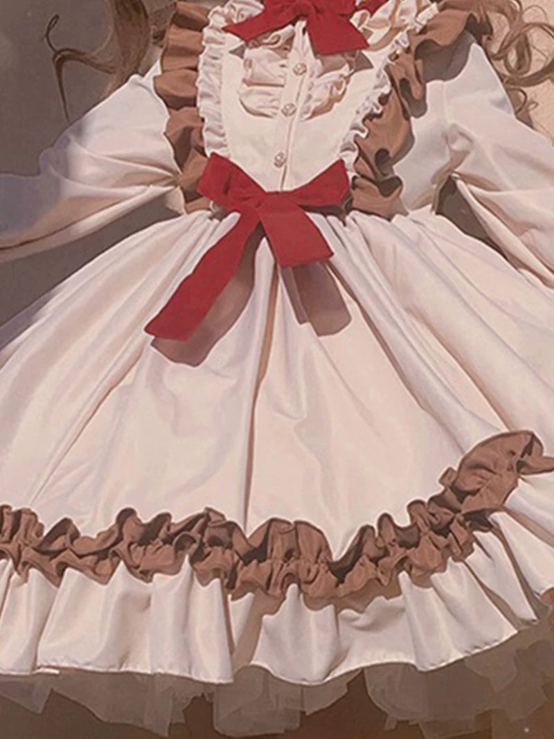 Yueele - Cocoa Cream Autumn - Plus-Size Sweet Lolita OP Dress - detail view 5