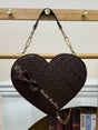 Heart-shaped bag / brown (in stock)