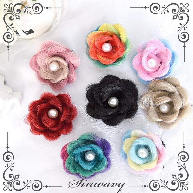 Sinwavy clip-on flower bun hairpiece - view 10