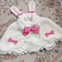 One Size / White cape + strong pink bow