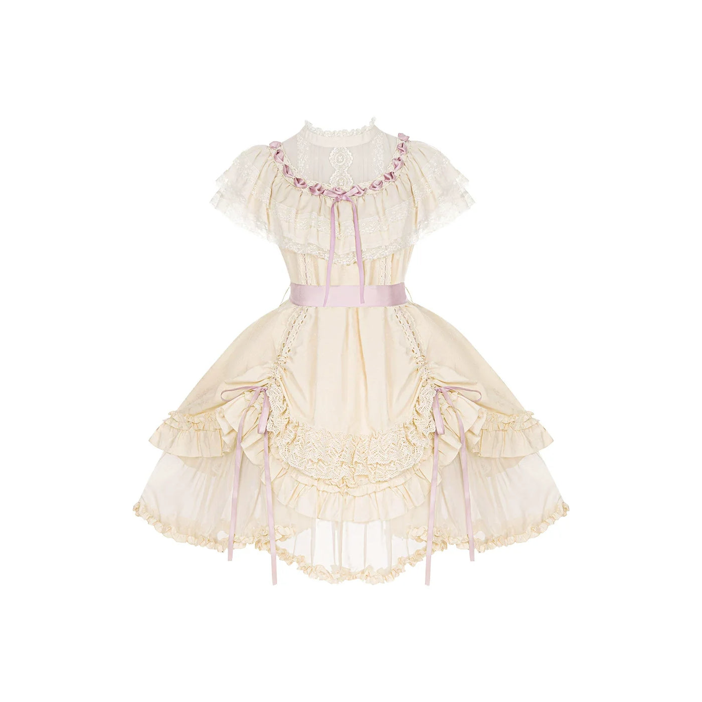 Lily's Dream - Cotton Lining Classic Lolita OP, Drawstring Liftable Hem (L M S) 45539:854809