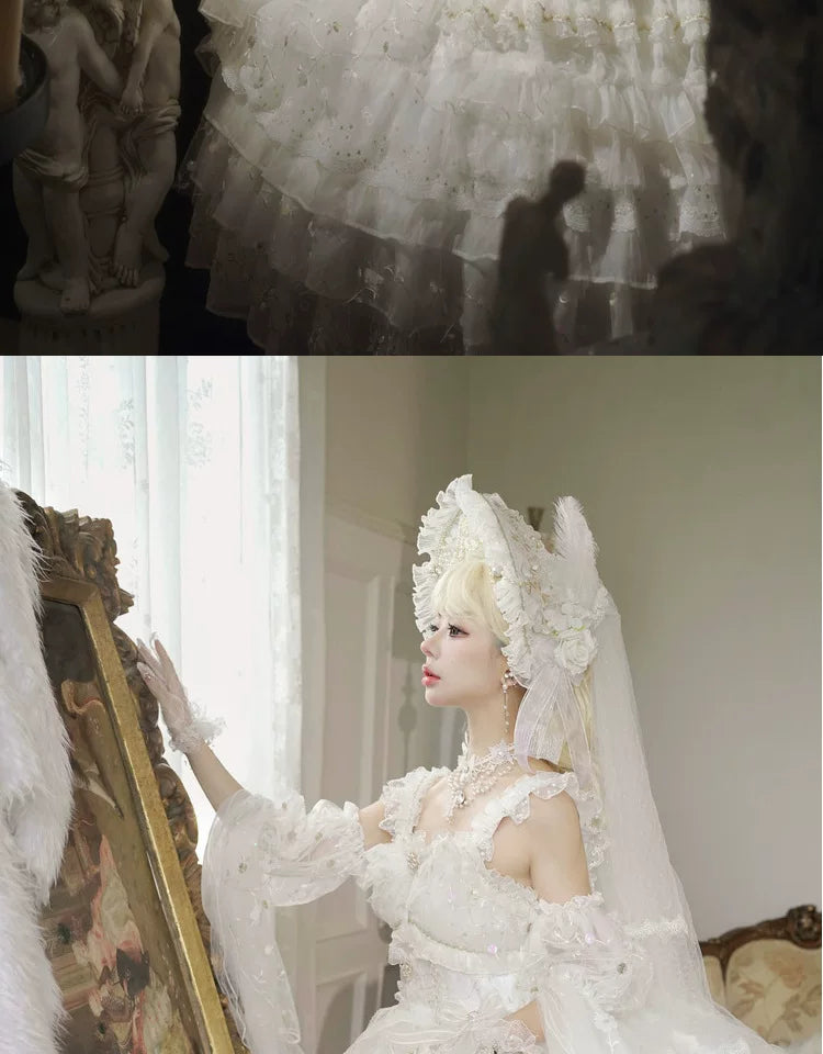 Maoxi Xiaoxiannu Lolita - Dream Waltz - White chiffon JSK dress