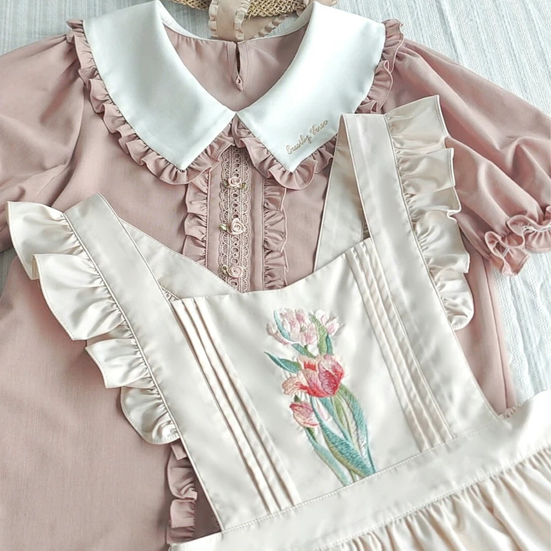 Little Gardener - Embroidered Blouse and Adjustable JSK Set - detail view 12