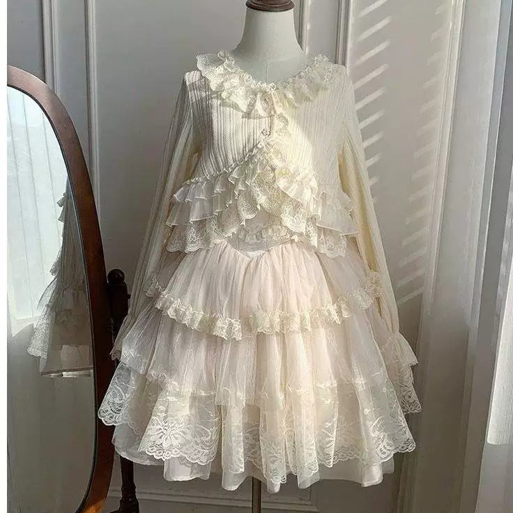 Sweetheart Dream Machine - Lace Panel - Lolita Cardigan with Layered Lace Trim