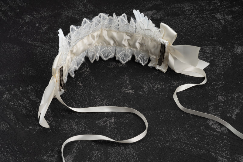 Strange Sugar - Gothic Lolita White Lace Angel - Wings Hairband Headwear