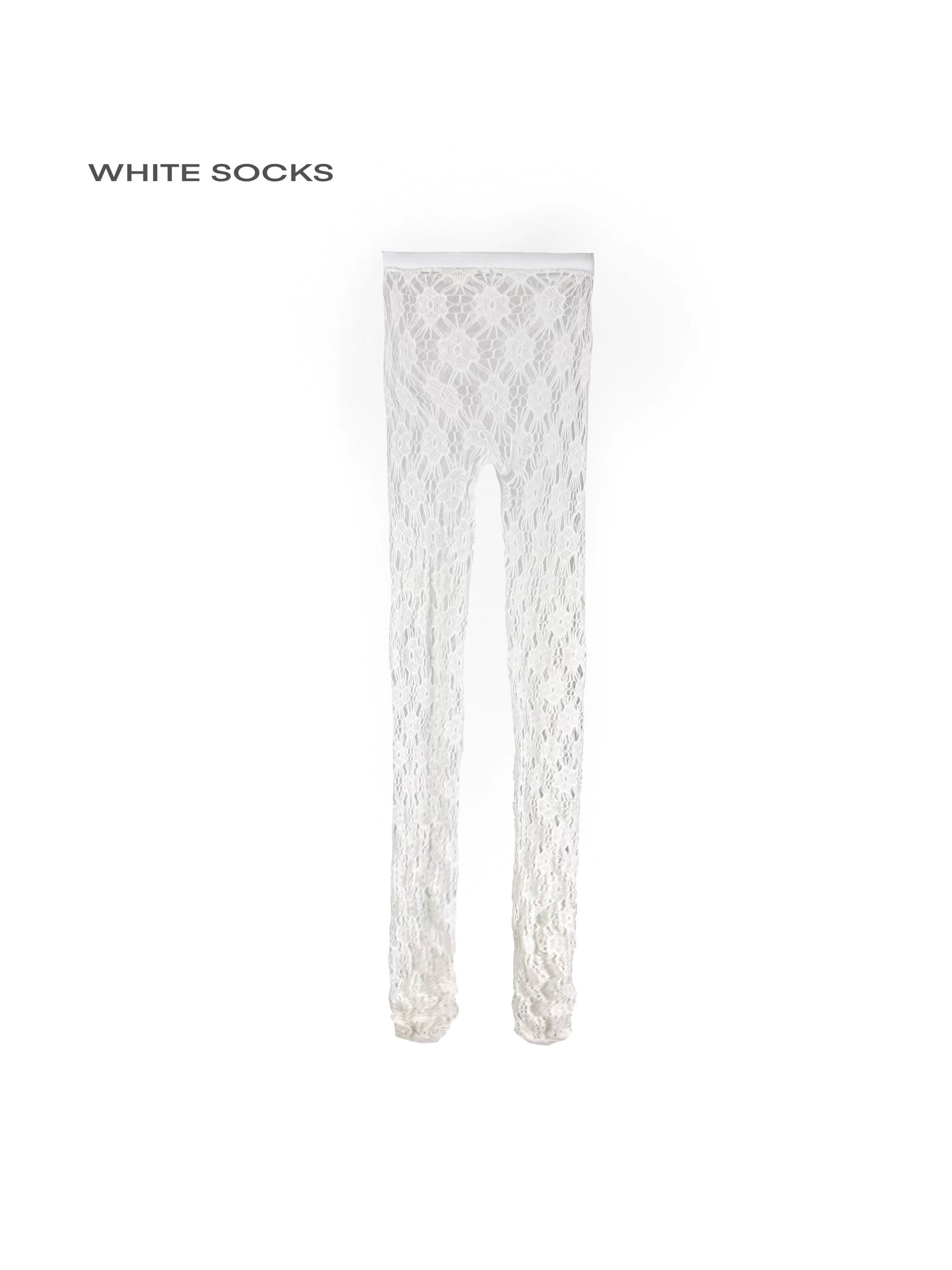 White Socks - Sakura Lattice - Lace Tights with an Openwork Floral Pattern