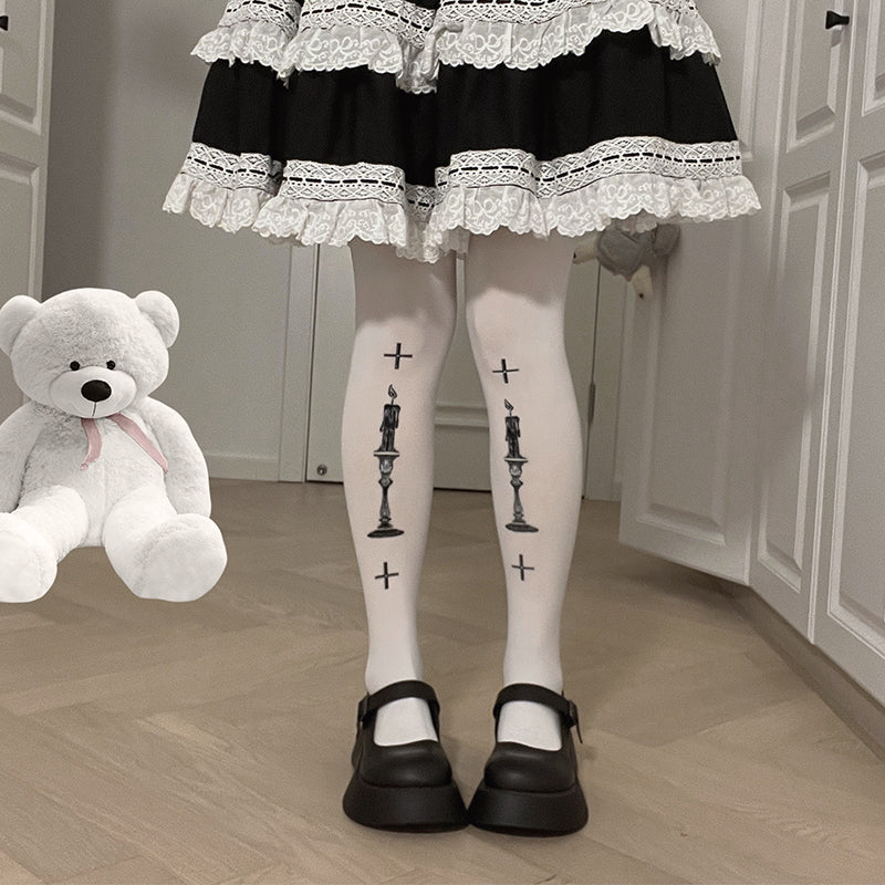 Roji Roji - Gothic Lolita 80D Velvet Pantyhose - Socks