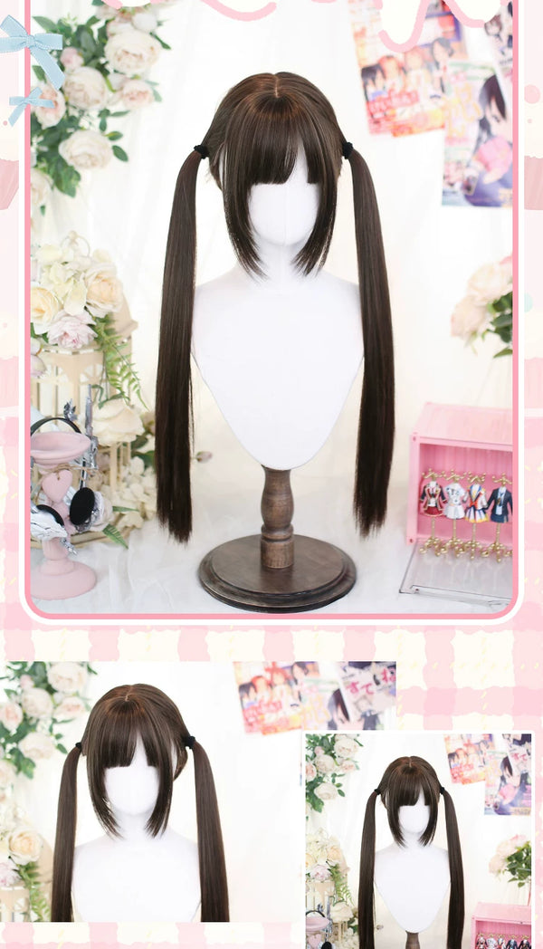 Dalao Home long straight hand-tied twin-tail wig - additional view 1