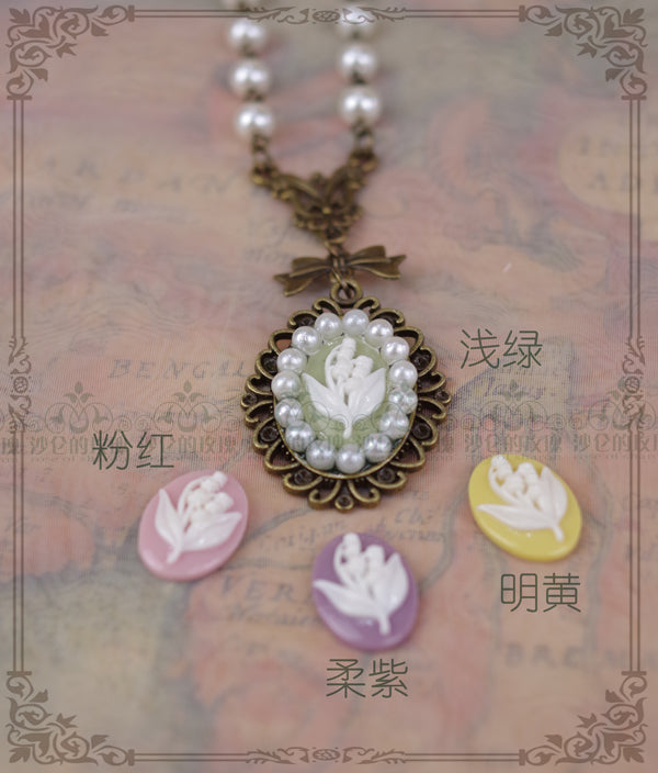 Rose of Sharon - Cameo Lolita Necklace and Ring - Neckwear