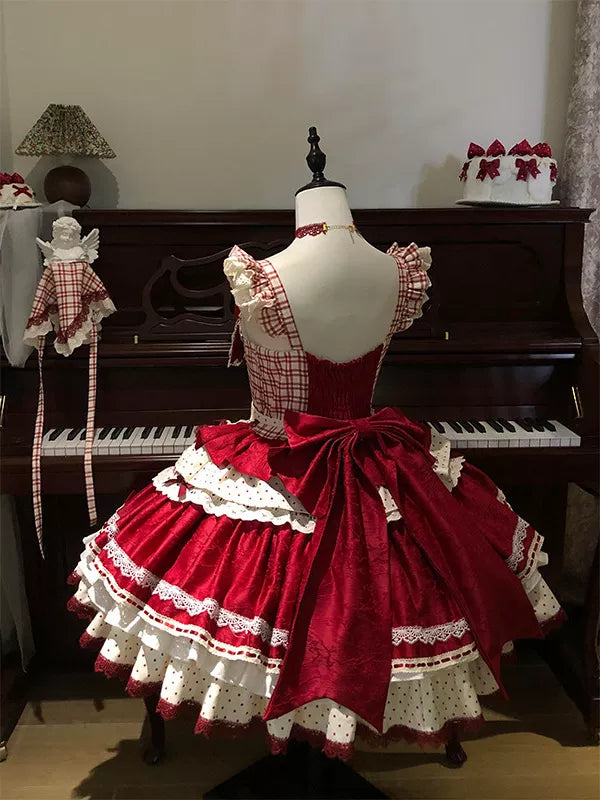 Creamy - Strawberry Princess - Red JSK Set with Apron and Train